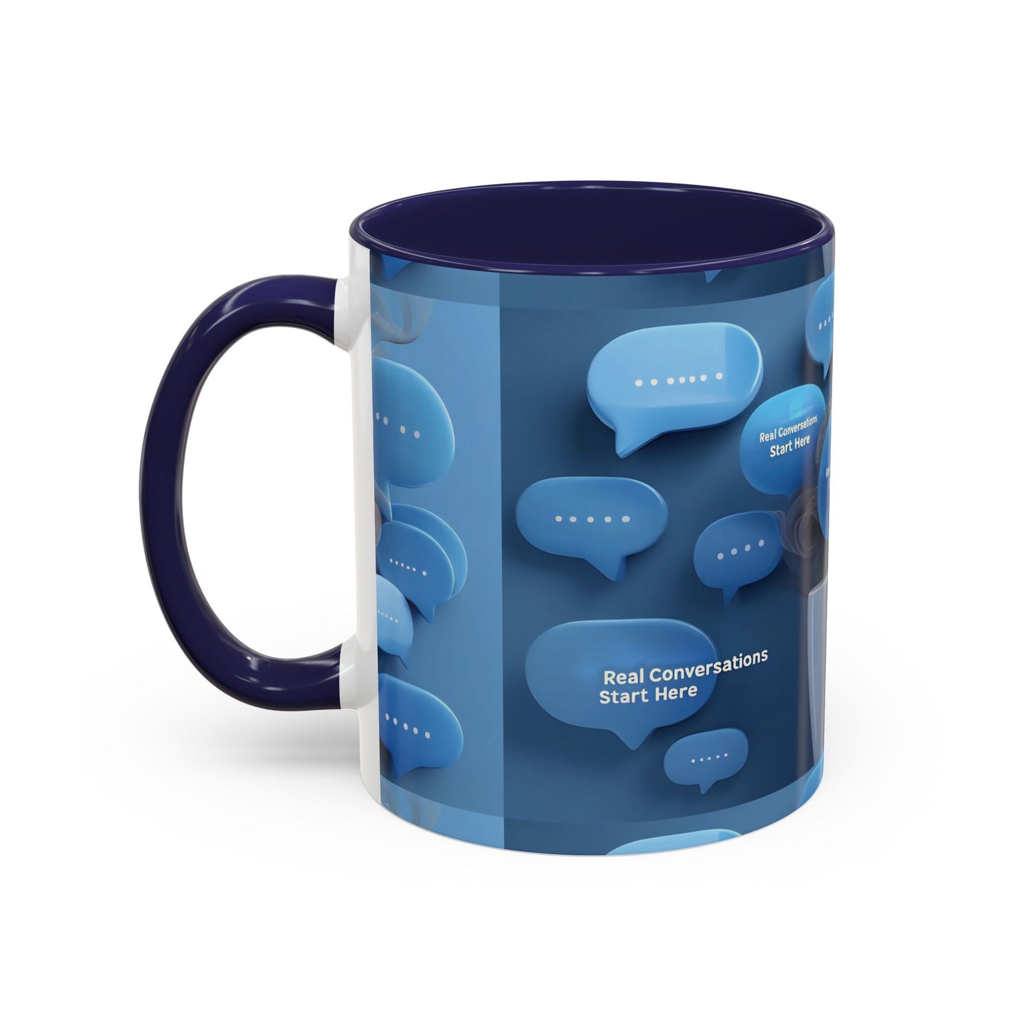 Chat-Inspired Accent Coffee Mug - Perfect Gift for Coffee Lovers, Conversations Starter, Home Office Decor, Funny Mug, Thoughtful Present