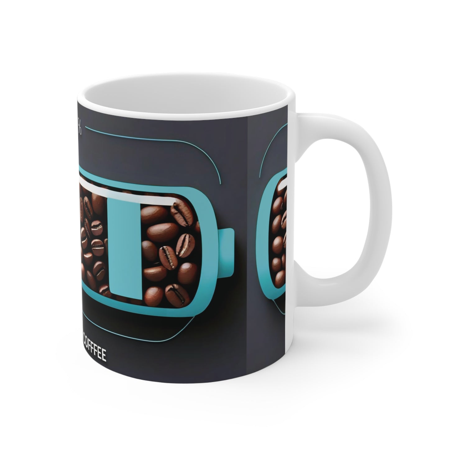 Coffee Recharge Mug - 11oz, Perfect Gift for Coffee Lovers, Funny Coffee Cup, Unique Office Mug, Hot Beverage Container