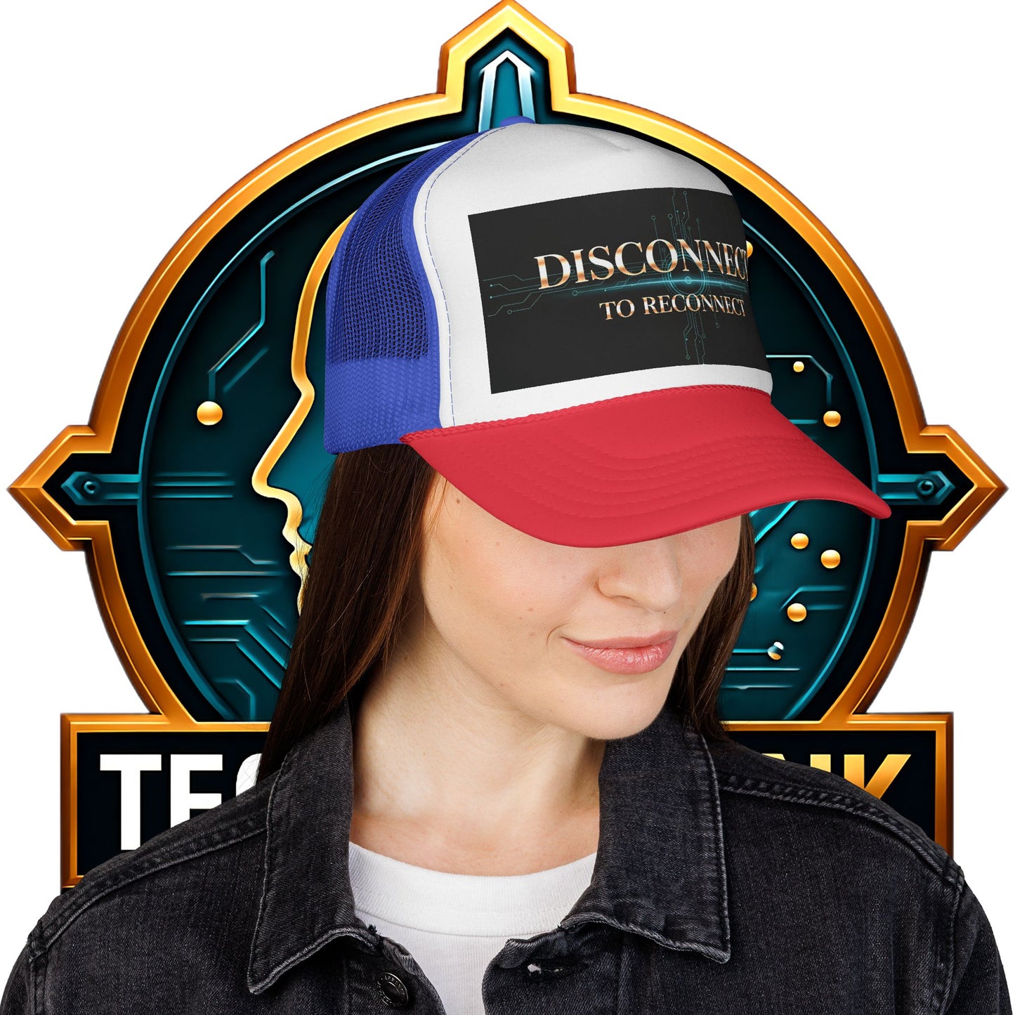 Reconnect and Chill Trucker Cap, Casual Summer Hat, Outdoor Style, Gift for Gamers, Disconnect to Reconnect, Adjustable Retro Cap