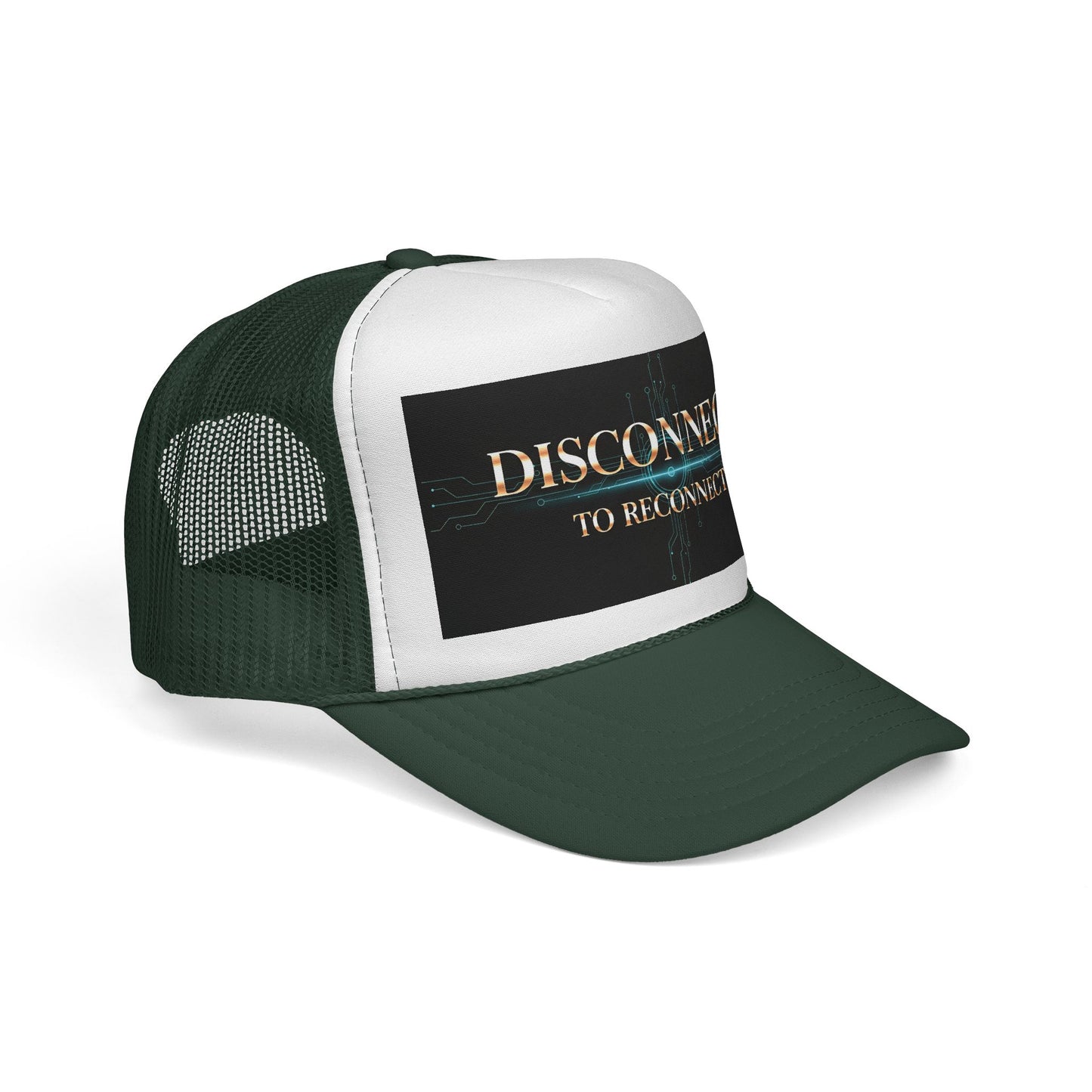 Reconnect and Chill Trucker Cap, Casual Summer Hat, Outdoor Style, Gift for Gamers, Disconnect to Reconnect, Adjustable Retro Cap