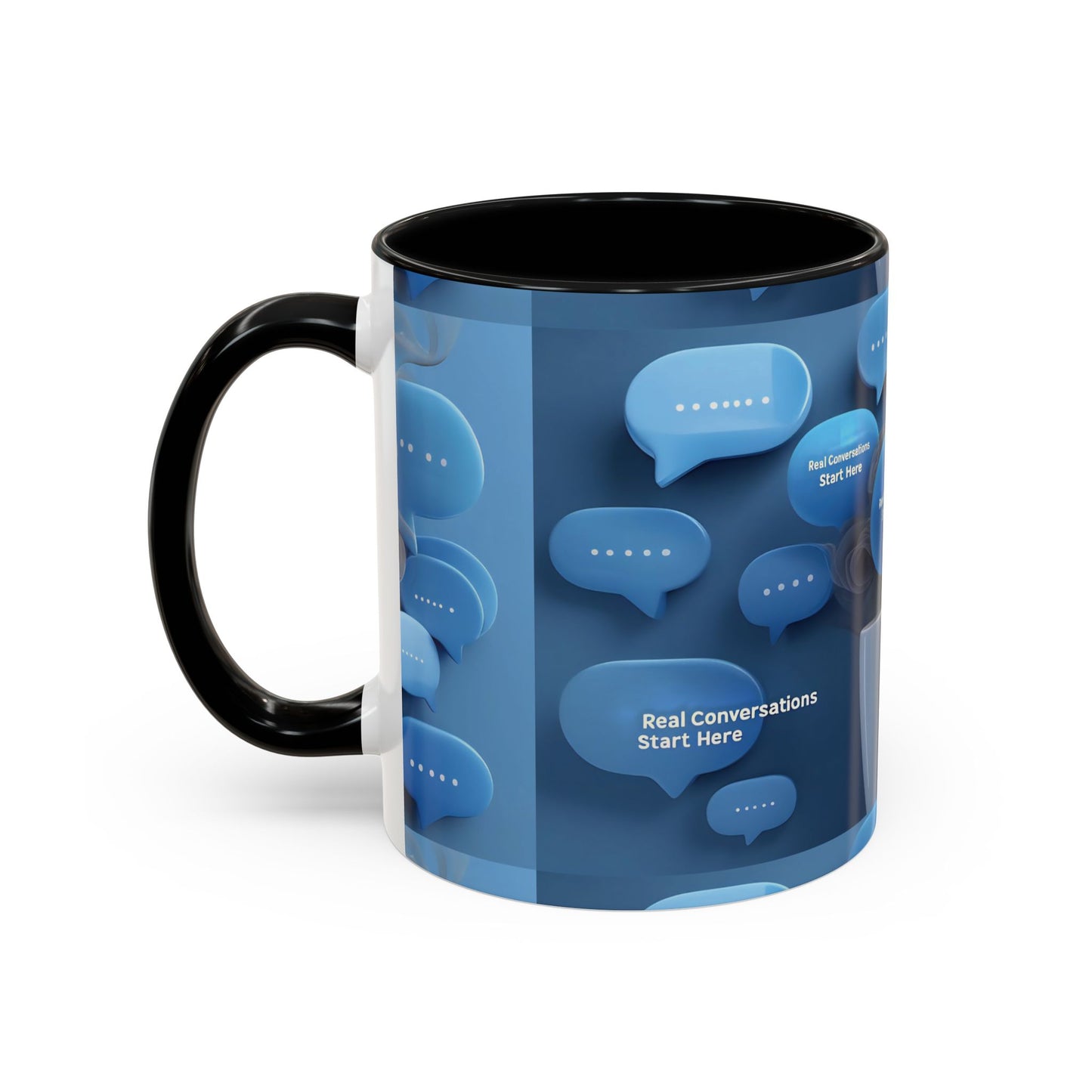 Chat-Inspired Accent Coffee Mug - Perfect Gift for Coffee Lovers, Conversations Starter, Home Office Decor, Funny Mug, Thoughtful Present
