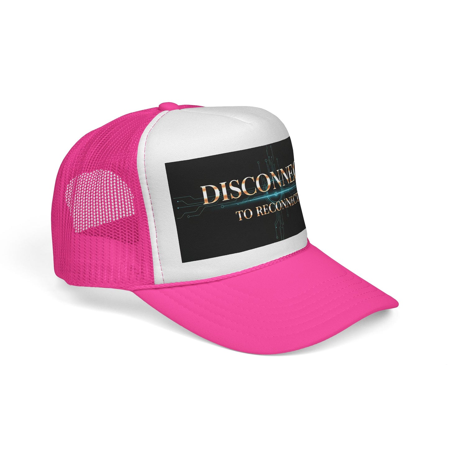 Reconnect and Chill Trucker Cap, Casual Summer Hat, Outdoor Style, Gift for Gamers, Disconnect to Reconnect, Adjustable Retro Cap