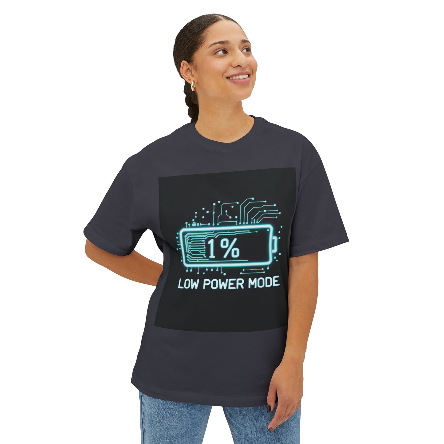 Copy of Unisex Oversized Graphic Tee, Low Power Mode Shirt, Tech Lover Gift, Funny Tee, Casual Wear, Unique Mom's Day Present