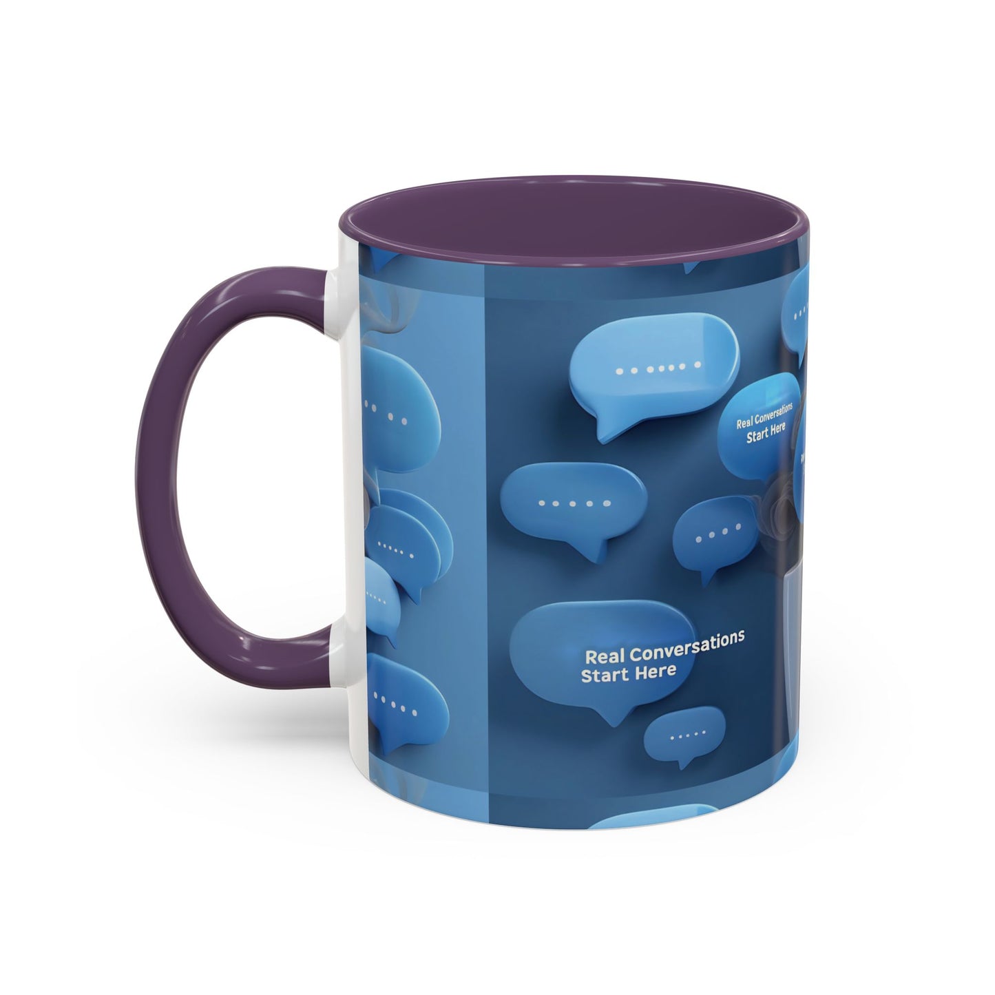 Chat-Inspired Accent Coffee Mug - Perfect Gift for Coffee Lovers, Conversations Starter, Home Office Decor, Funny Mug, Thoughtful Present