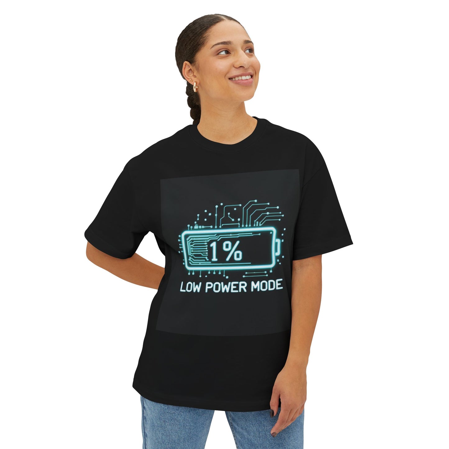Copy of Unisex Oversized Graphic Tee, Low Power Mode Shirt, Tech Lover Gift, Funny Tee, Casual Wear, Unique Mom's Day Present