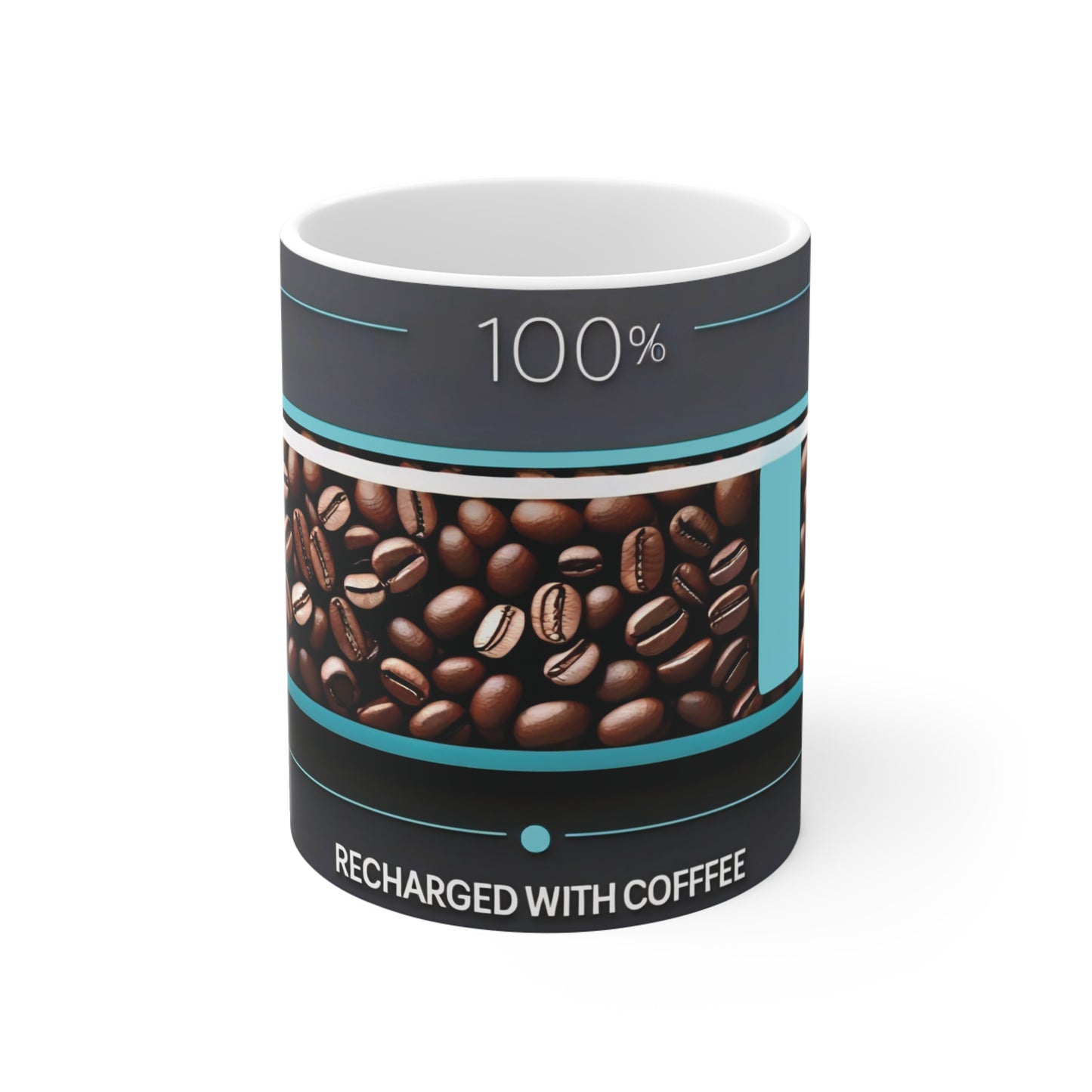 Coffee Recharge Mug - 11oz, Perfect Gift for Coffee Lovers, Funny Coffee Cup, Unique Office Mug, Hot Beverage Container