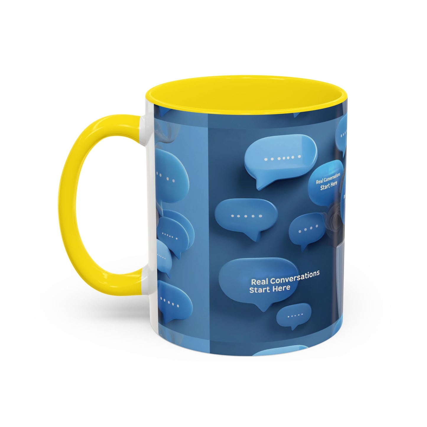 Chat-Inspired Accent Coffee Mug - Perfect Gift for Coffee Lovers, Conversations Starter, Home Office Decor, Funny Mug, Thoughtful Present