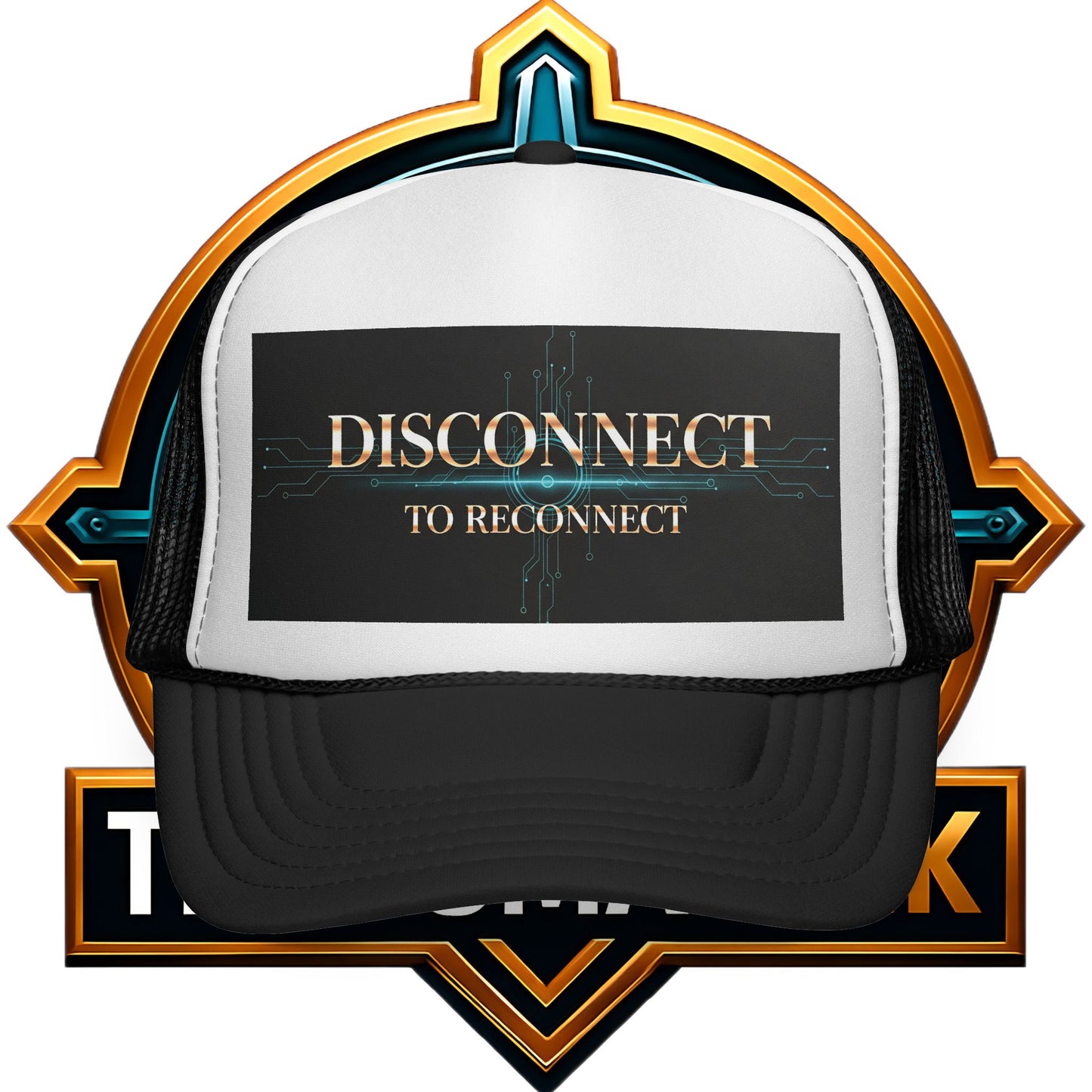 Reconnect and Chill Trucker Cap, Casual Summer Hat, Outdoor Style, Gift for Gamers, Disconnect to Reconnect, Adjustable Retro Cap