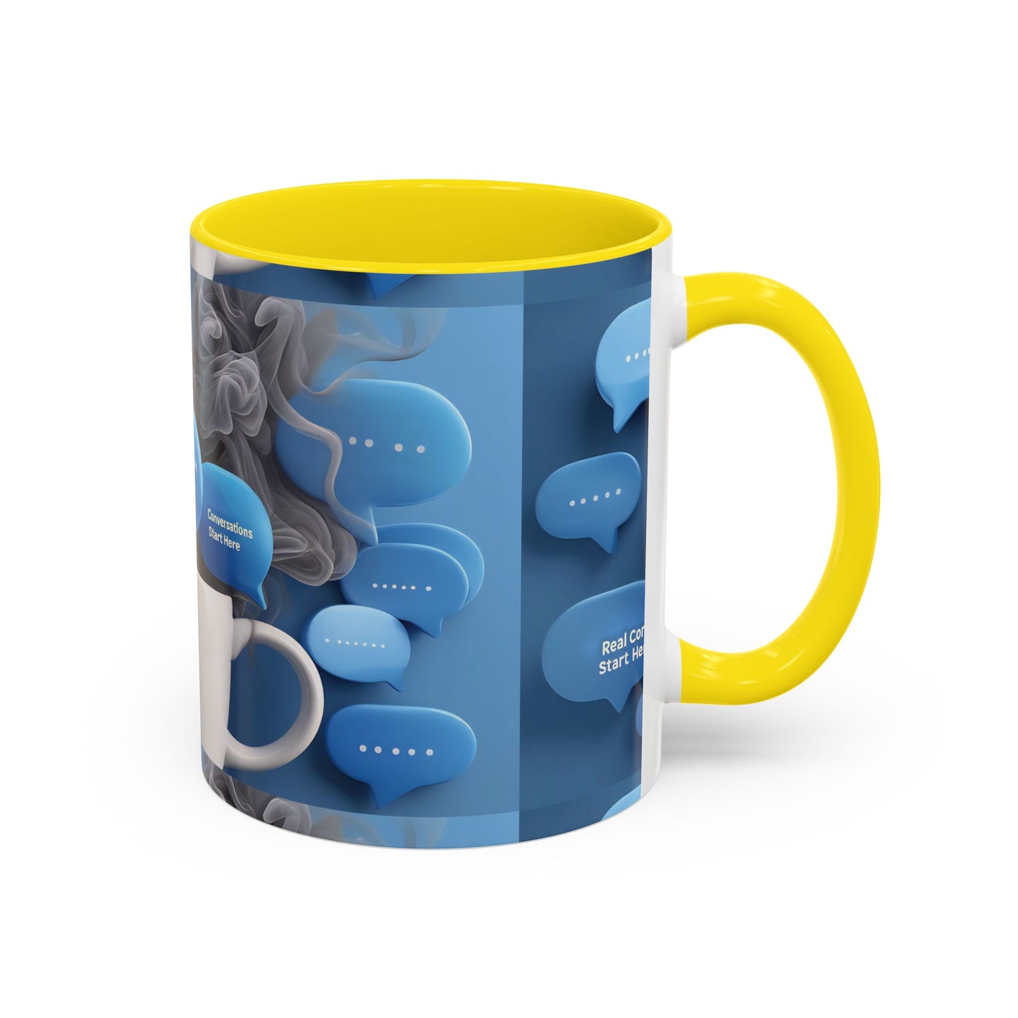 Chat-Inspired Accent Coffee Mug - Perfect Gift for Coffee Lovers, Conversations Starter, Home Office Decor, Funny Mug, Thoughtful Present