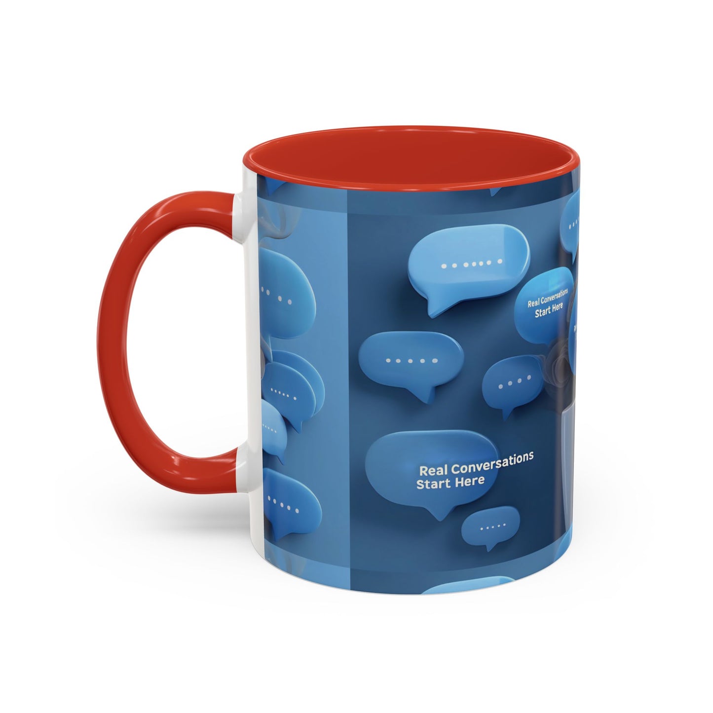 Chat-Inspired Accent Coffee Mug - Perfect Gift for Coffee Lovers, Conversations Starter, Home Office Decor, Funny Mug, Thoughtful Present