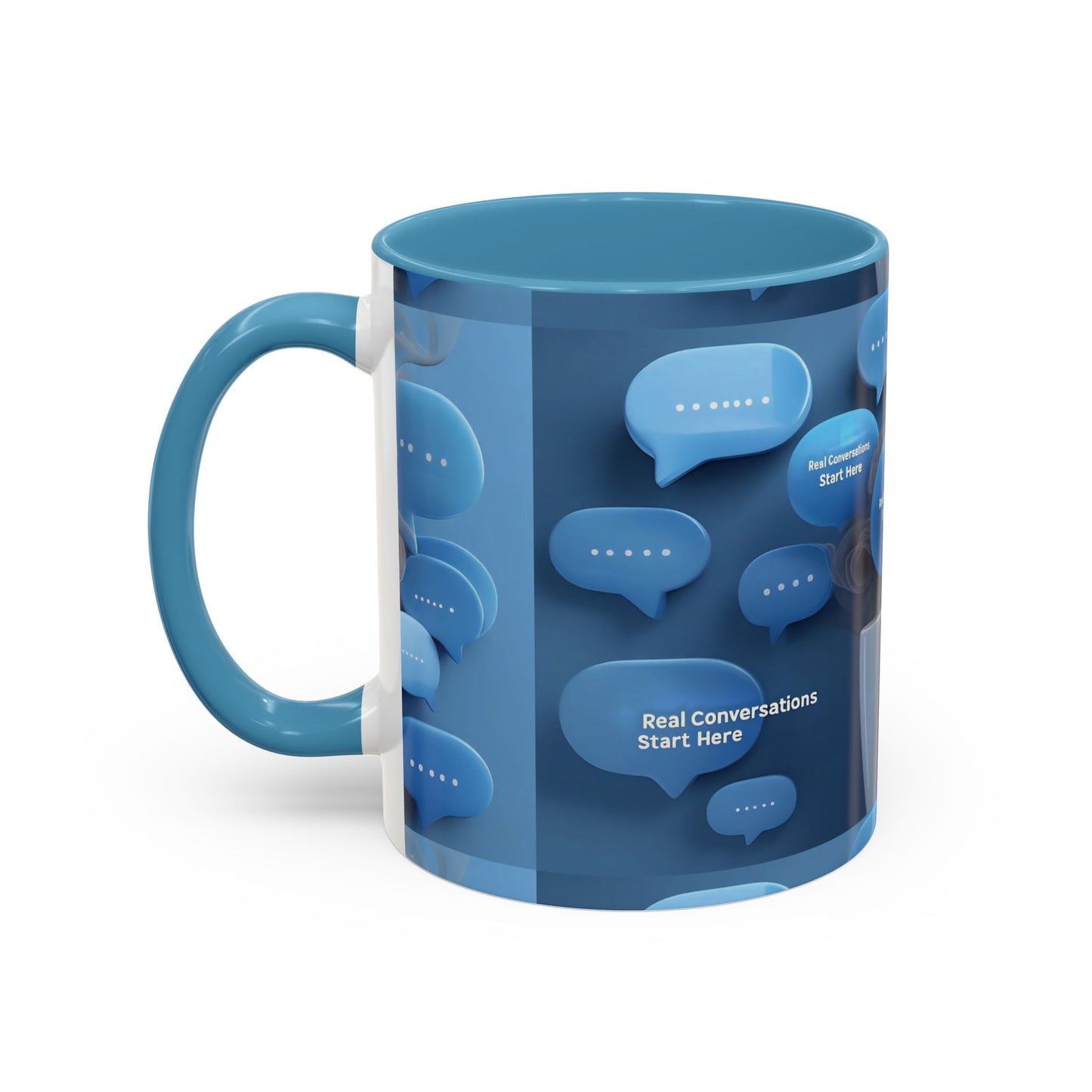 Chat-Inspired Accent Coffee Mug - Perfect Gift for Coffee Lovers, Conversations Starter, Home Office Decor, Funny Mug, Thoughtful Present
