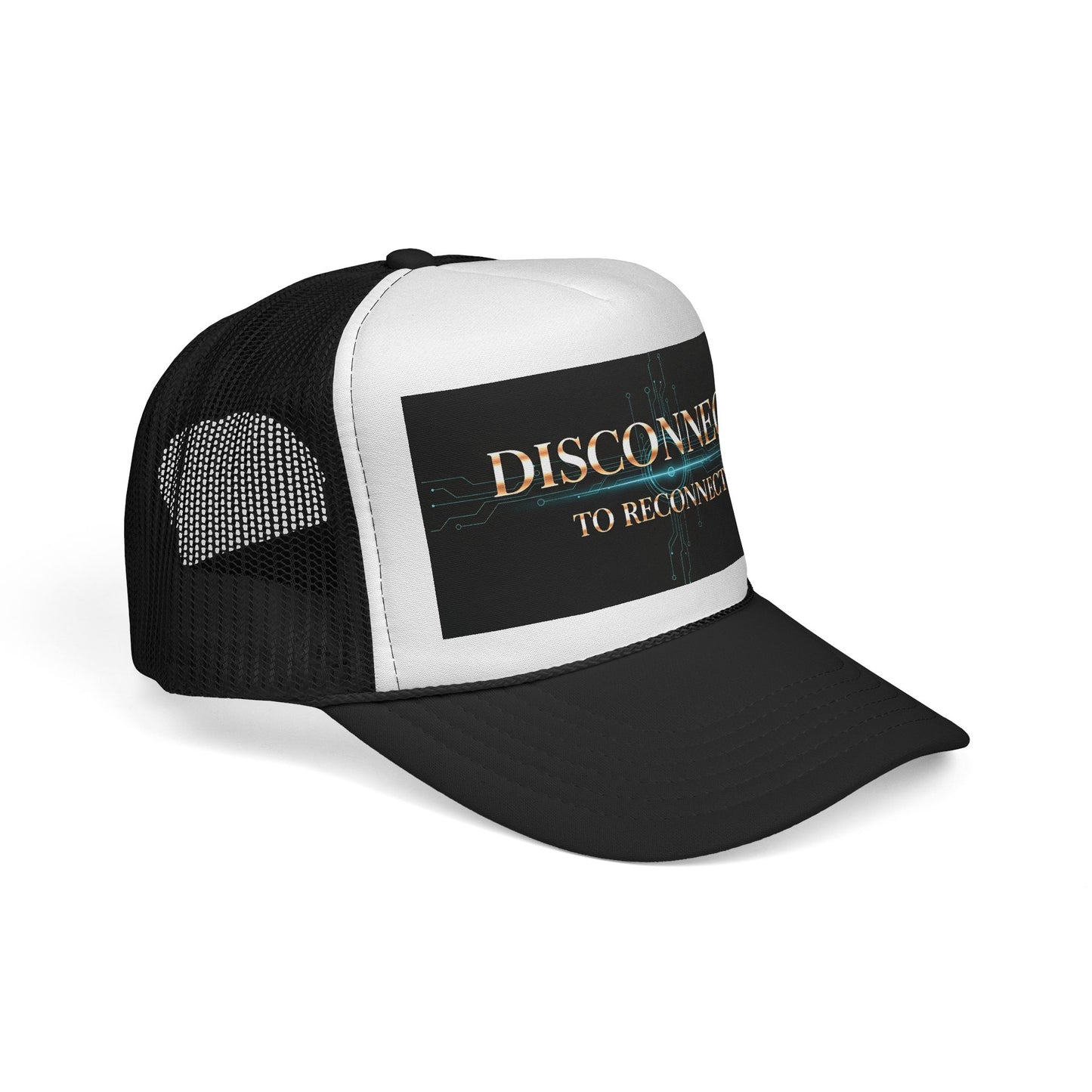 Reconnect and Chill Trucker Cap, Casual Summer Hat, Outdoor Style, Gift for Gamers, Disconnect to Reconnect, Adjustable Retro Cap