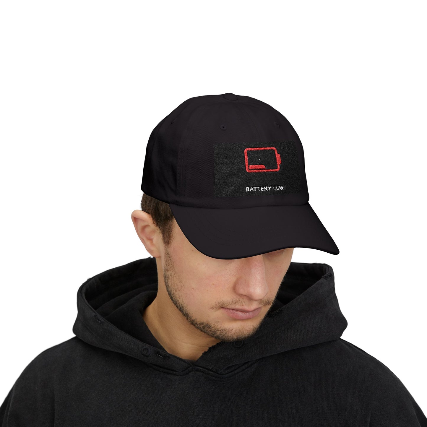 Camo Dad Cap with 'Battery Low' Patch, Casual Baseball Hat, Unique Gift for Father's Day, Outdoor Wear, Trendy Cap, Dad Accessories
