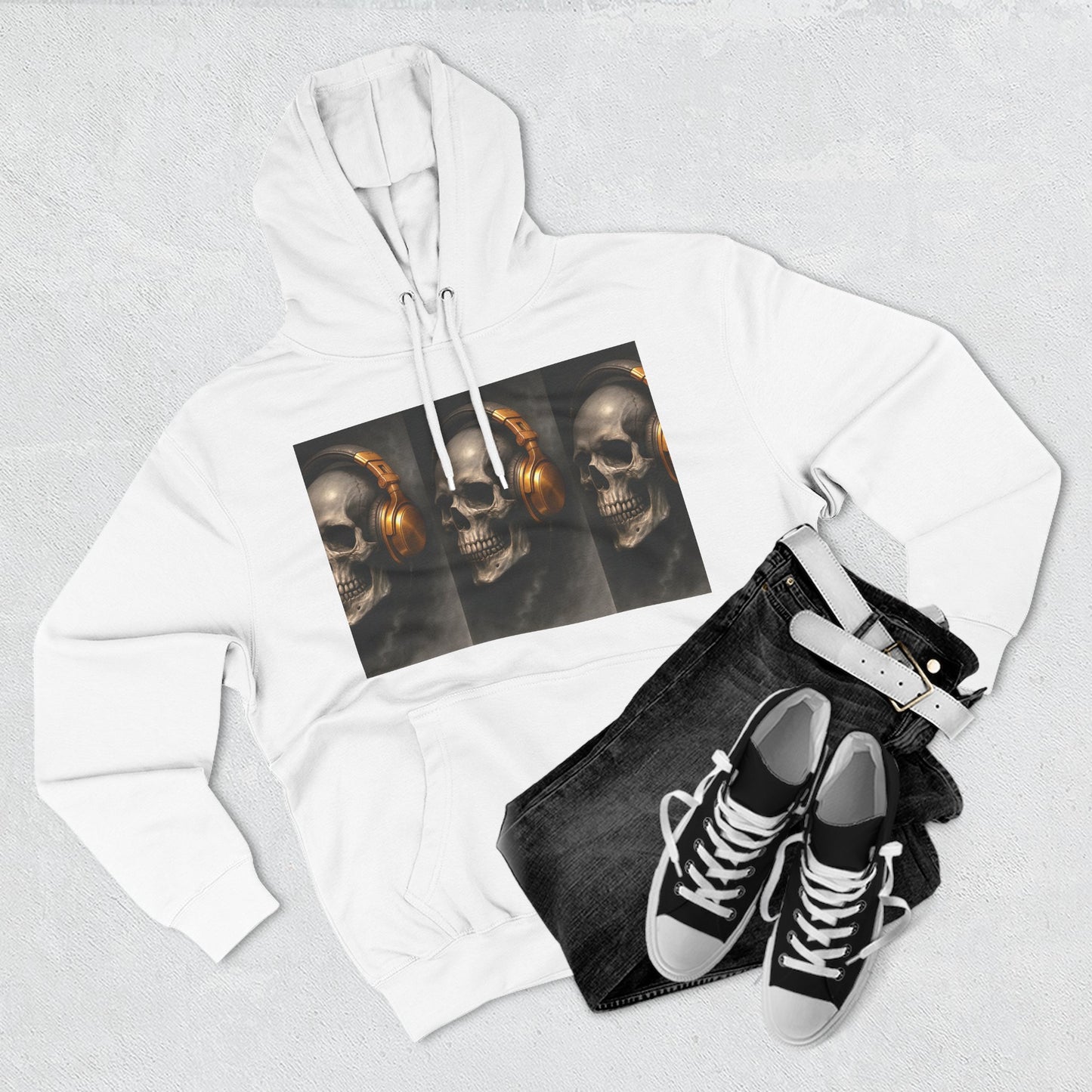 Skull Graphic Fleece Hoodie - Wake Up Before It's Too Late - Cozy Casual Wear, Unisex Streetwear, Halloween Gift, Music Lover Apparel, [...]