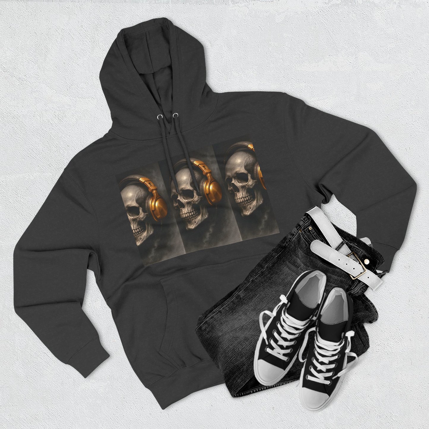 Skull Graphic Fleece Hoodie - Wake Up Before It's Too Late - Cozy Casual Wear, Unisex Streetwear, Halloween Gift, Music Lover Apparel, [...]