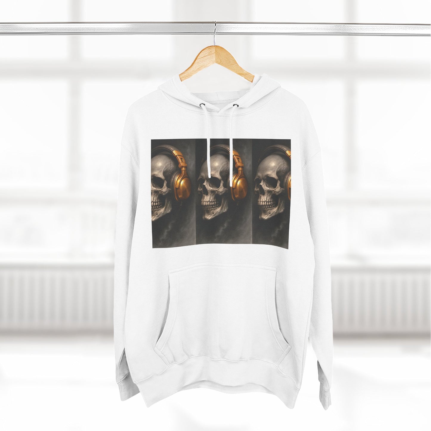Skull Graphic Fleece Hoodie - Wake Up Before It's Too Late - Cozy Casual Wear, Unisex Streetwear, Halloween Gift, Music Lover Apparel, [...]