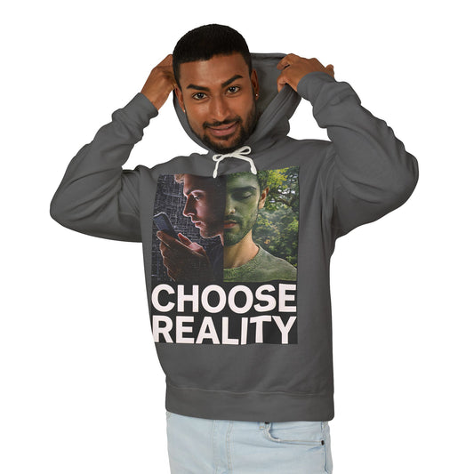 Reality Check Hoodie, Inspirational Sweatshirt, Thought-Provoking Pullover, Unique Gift for Friends, Cozy Layering Piece