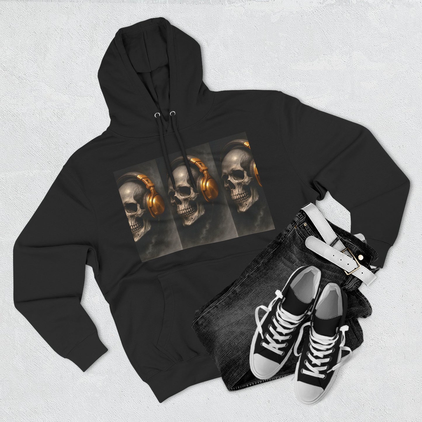 Skull Graphic Fleece Hoodie - Wake Up Before It's Too Late - Cozy Casual Wear, Unisex Streetwear, Halloween Gift, Music Lover Apparel, [...]