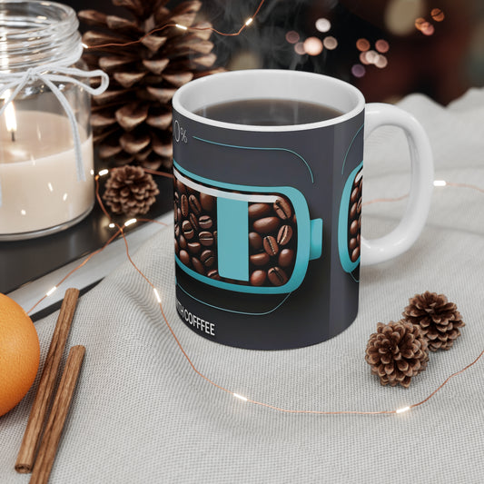 Coffee Recharge Mug - 11oz, Perfect Gift for Coffee Lovers, Funny Coffee Cup, Unique Office Mug, Hot Beverage Container