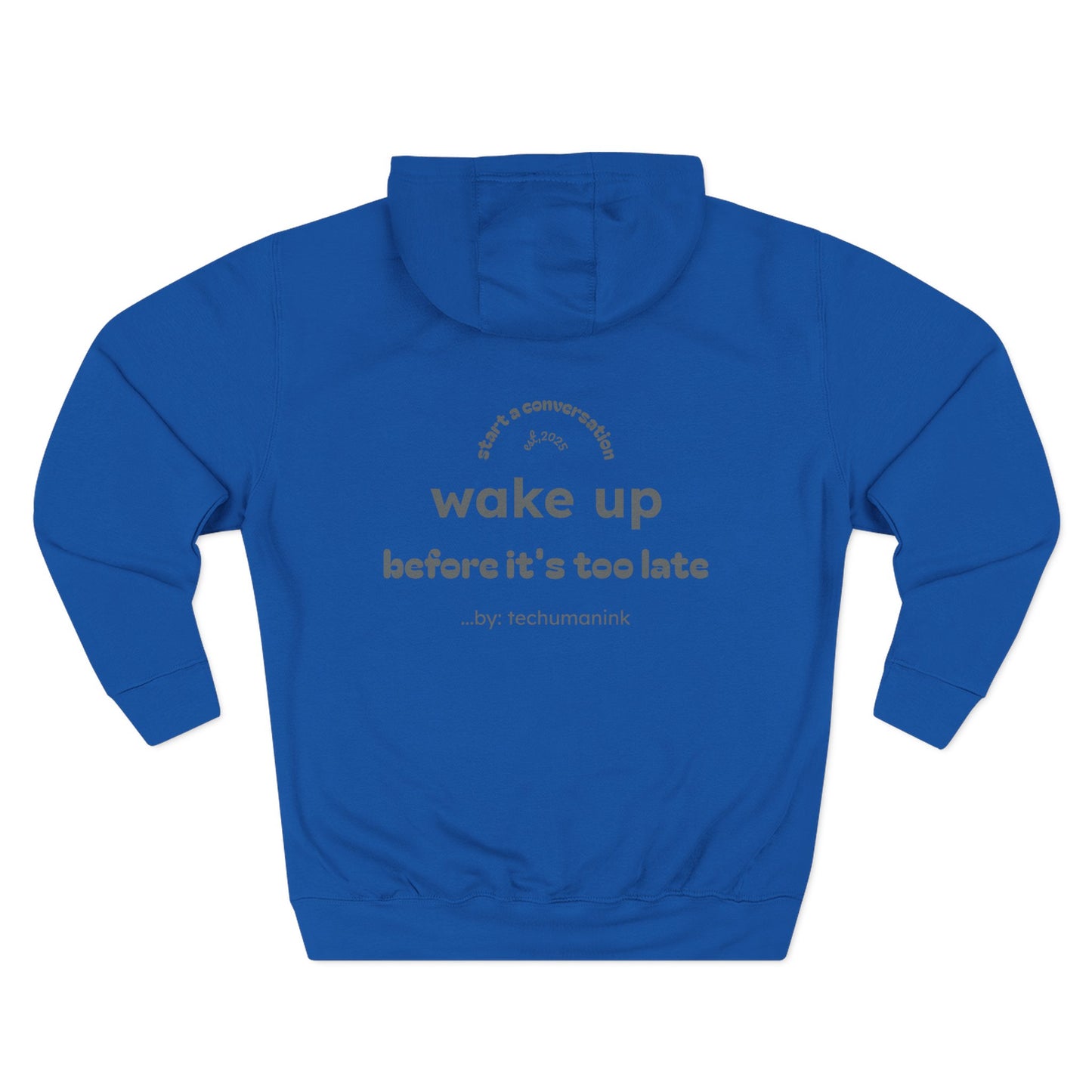 Skull Graphic Fleece Hoodie - Wake Up Before It's Too Late - Cozy Casual Wear, Unisex Streetwear, Halloween Gift, Music Lover Apparel, [...]