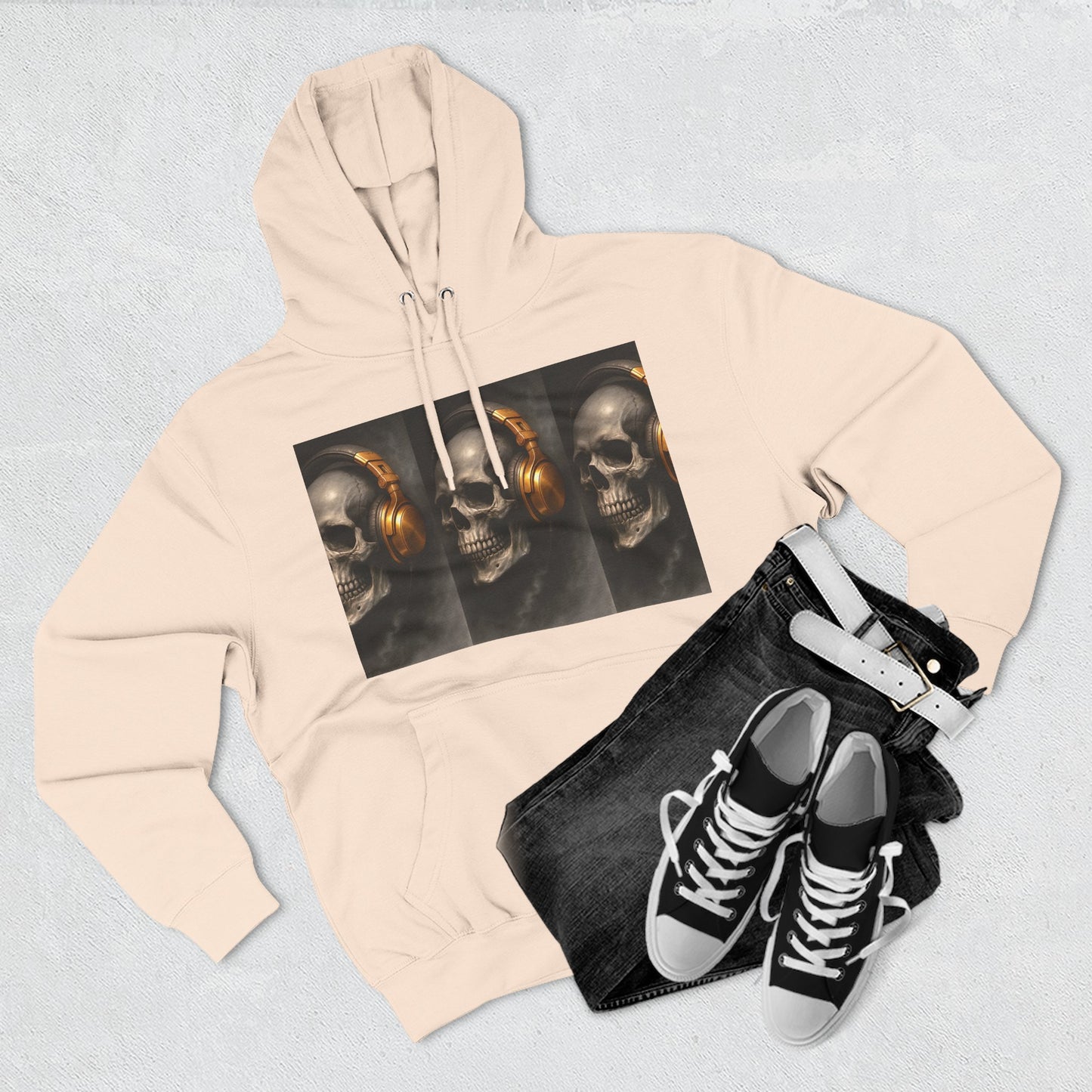 Skull Graphic Fleece Hoodie - Wake Up Before It's Too Late - Cozy Casual Wear, Unisex Streetwear, Halloween Gift, Music Lover Apparel, [...]