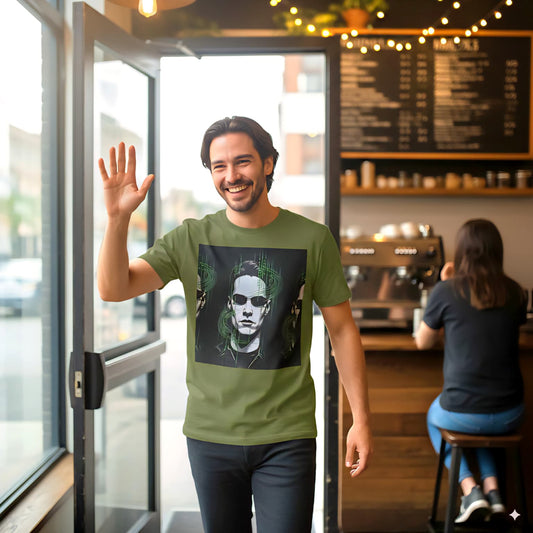 Matrix-Inspired Unisex T-Shirt, Geek Fashion Tee, Sci-Fi Gift, Trendy Casual Wear, Modern Graphic Tee, Unique Statement Shirt