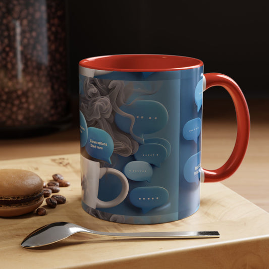 Chat-Inspired Accent Coffee Mug - Perfect Gift for Coffee Lovers, Conversations Starter, Home Office Decor, Funny Mug, Thoughtful Present
