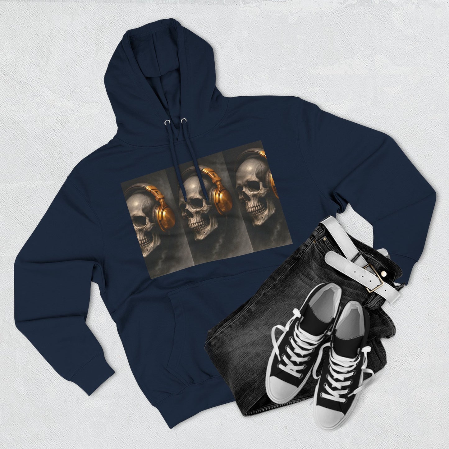 Skull Graphic Fleece Hoodie - Wake Up Before It's Too Late - Cozy Casual Wear, Unisex Streetwear, Halloween Gift, Music Lover Apparel, [...]