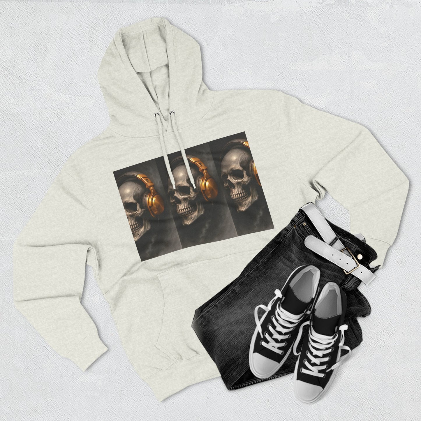 Skull Graphic Fleece Hoodie - Wake Up Before It's Too Late - Cozy Casual Wear, Unisex Streetwear, Halloween Gift, Music Lover Apparel, [...]
