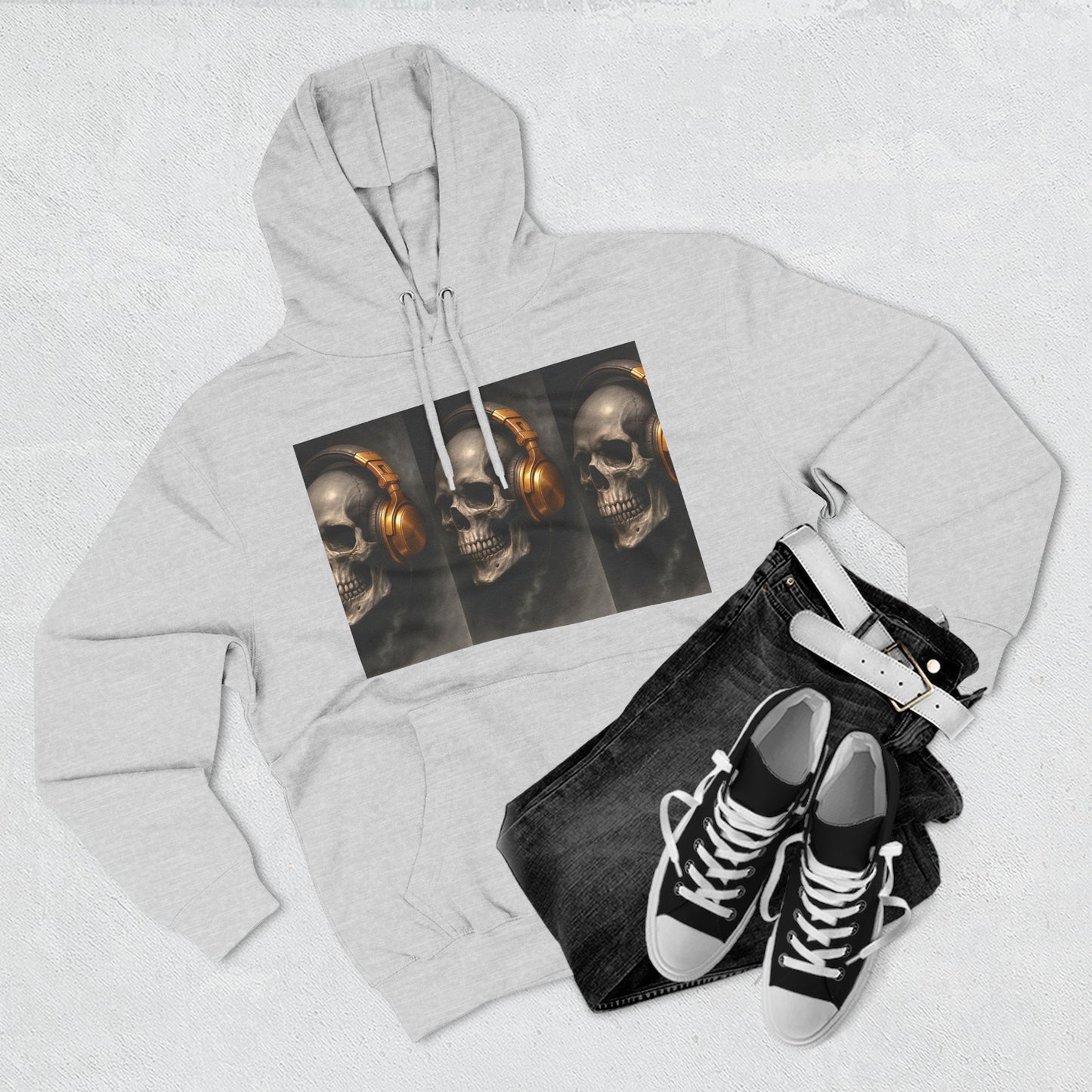 Skull Graphic Fleece Hoodie - Wake Up Before It's Too Late - Cozy Casual Wear, Unisex Streetwear, Halloween Gift, Music Lover Apparel, [...]