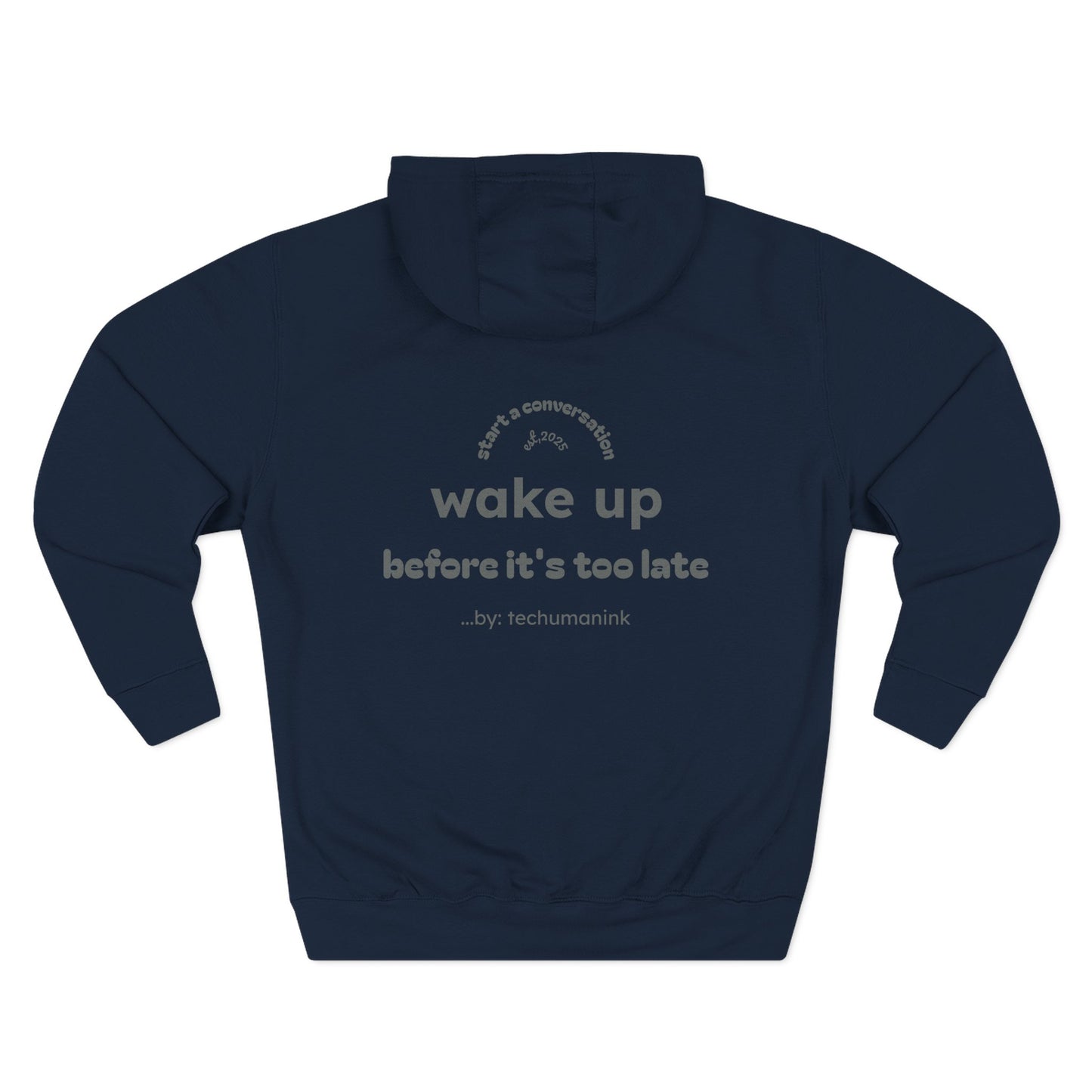 Skull Graphic Fleece Hoodie - Wake Up Before It's Too Late - Cozy Casual Wear, Unisex Streetwear, Halloween Gift, Music Lover Apparel, [...]